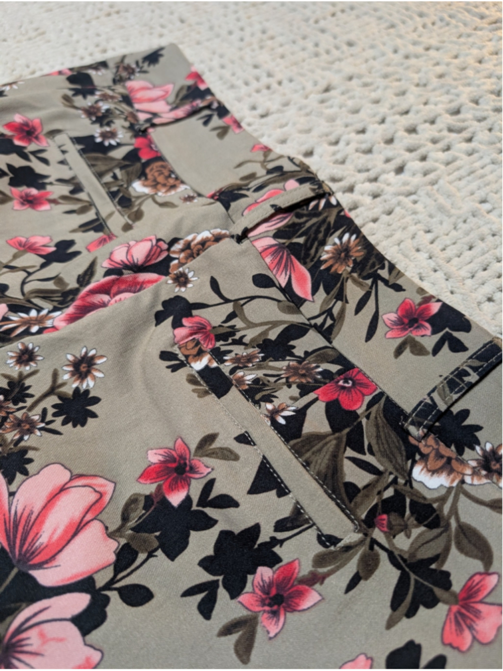759 - Jules & Leopold Floral Pull-On Straight Leg Pants L Boho Retro Stretch - Picture 7 of 10